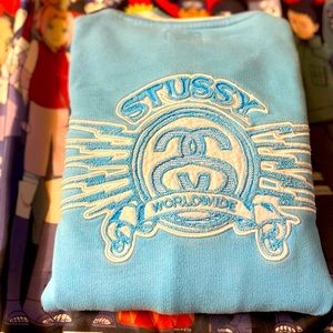 Baby blue vintage varsity study jacket